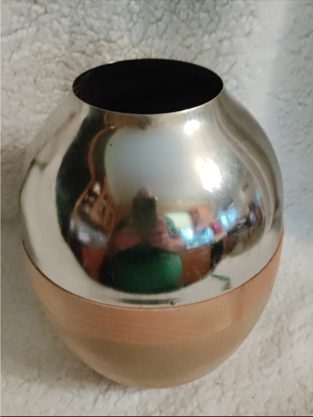 Threshold 14" X 10 "wood And Metal Vase stunning